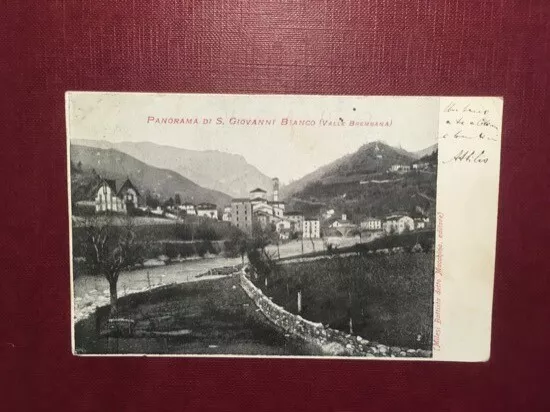 Cartolina Panorama di S. Giovanni Bianco - Valle Brembana - 1904