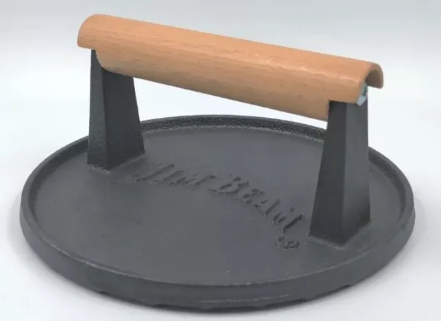 Jim Beam JB0158 Black Cast Iron Burger Press - 7'' Heavy Duty Burger Press