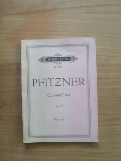 Noten. Pfitzner. Quintett C-Dur op. 23. Taschenpartitur.