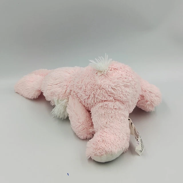 Doudou peluche lapin rose blanc rubans pois SIPLEC - 33088 2