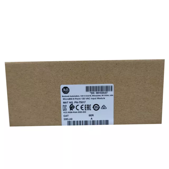 New Factory Sealed AB Allen-Bradley 2085-IA8 120 VAC Input Module 2085IA8