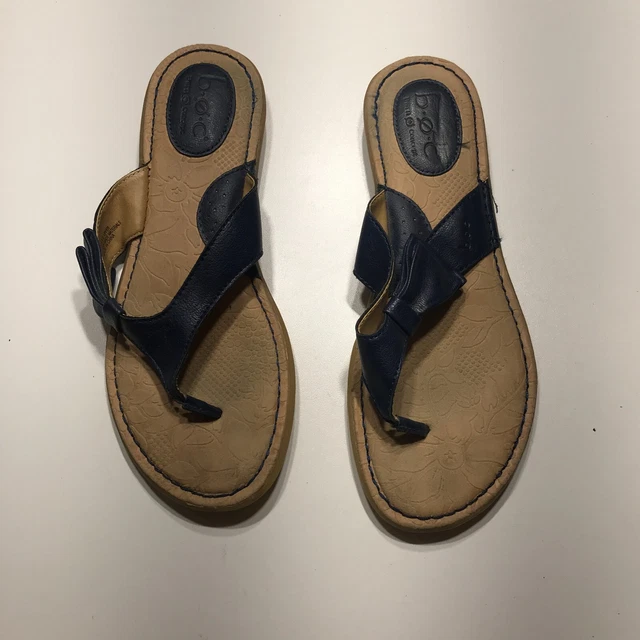 BOC Born Concept Sandal Womens Size 8 Black Thong Flip Flop Casual C50604