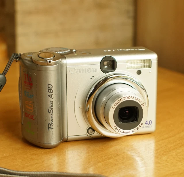 Canon Power Shot A80 4.0MP Digital Camera Silver...Tested Working