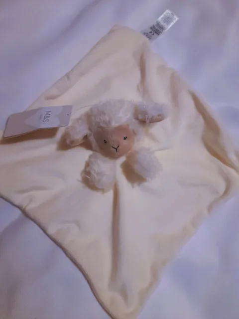 M & S  Sheep  Lamb Baby Soother Comforter Blankie Soft Toy BNWT