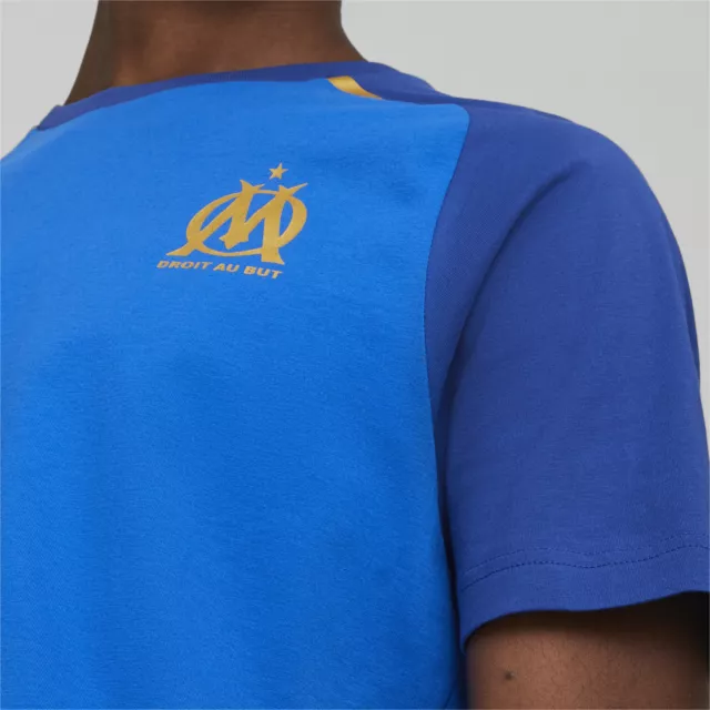 PUMA Olympique de Marseille Football Casual T-Shirt Tee Top Short Sleeve - Mens