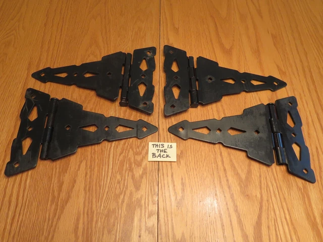 T Strap Barn Door Gate Shed Hinges 10.5" x 7.75" Set of Four Salvage Vintage 8
