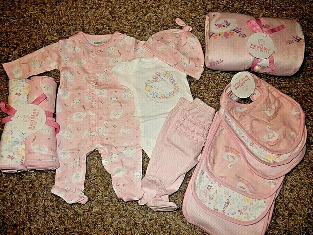 4V NWT Preemie The Children's Place 13pc SWAN Layette Outfit Sleeper Blanket Set