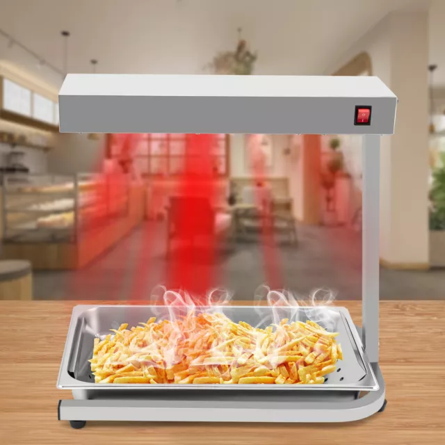 Food Heat Lamp Warmer Infrared Food Fryer Dump Pan Warmer 500W Commercial 21"