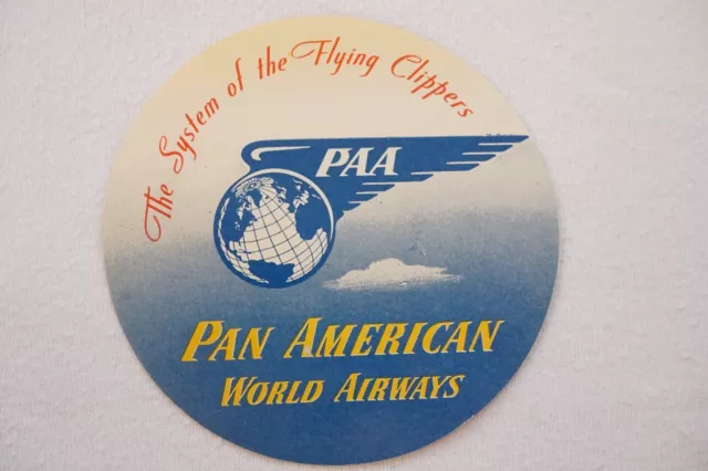 Pan American World Airways System of the Flying Clippers Airline Luggage Label