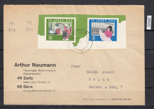 GDR 1964, Mich.-No.: 1072-73 B stamped block 19 zdr.