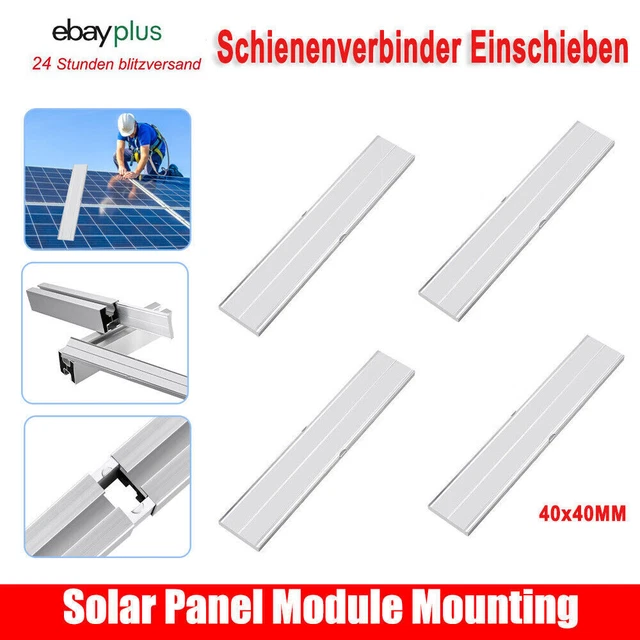 Schienenverbinder Einschieben für 40x40mm Solar Aluprofil Profilverbinder PV DE