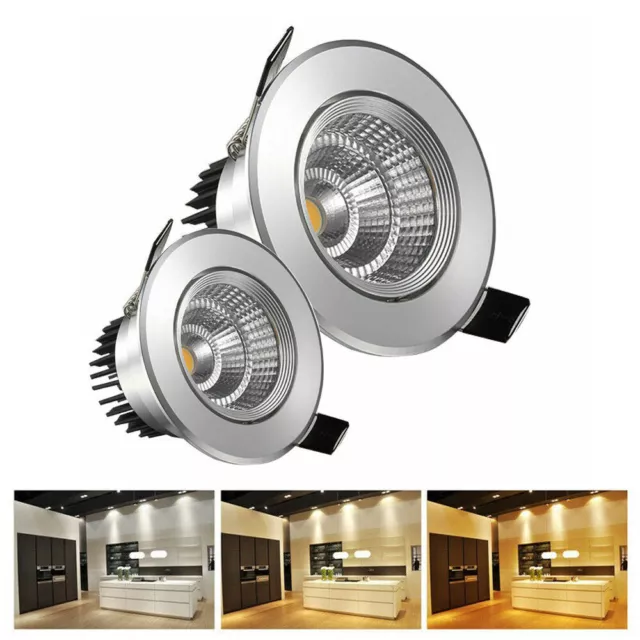 9/12/20W COB LED Downlight Regulable Empotrada Lámpara de Techo Foco 110-240V