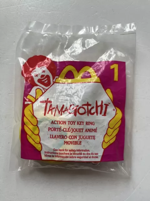 1997 Tamagotchi McDonalds Happy Meal Toy Keychain #1 Yellow Vintage