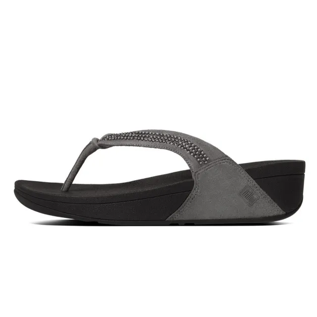 New Wmns Fitflop Crystal Swirl Pewter Toe Thong Sandal C30-054 Msrp$100.00