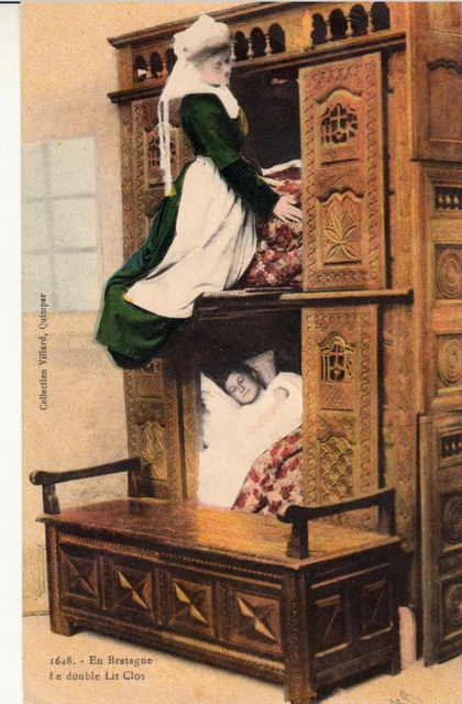 JOUET EN BOIS ancien meuble de poupée armoire ancienne lit clos breton EUR 30,00 - FR