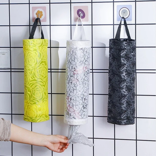 Support Mural Adhésif Pour Rouleau De Sacs Poubelles - Distributeur Pratique Pour Cuisine, Armoire Ou Canapé