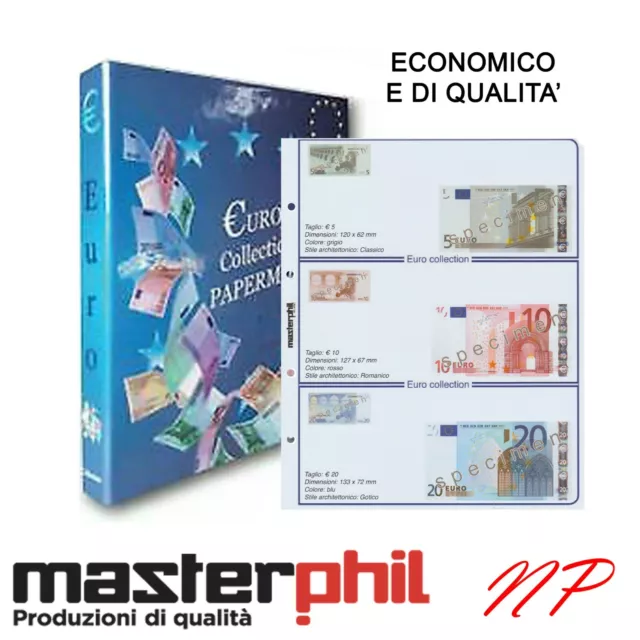 MASTERPHIL, cartamoneta EURO JUNIOR: Album Custodie fogli raccoglitore 2002-2020