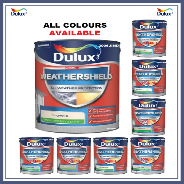 DULUX WEATHERSHIELD SMOOTH Masonry Paint Exterior 5 Litres ALL