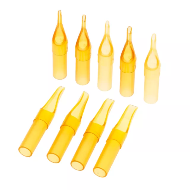 25 piezas puntas desechables para tatuaje de un solo uso máquina de tatuaje boquilla tubo aguja amarillo