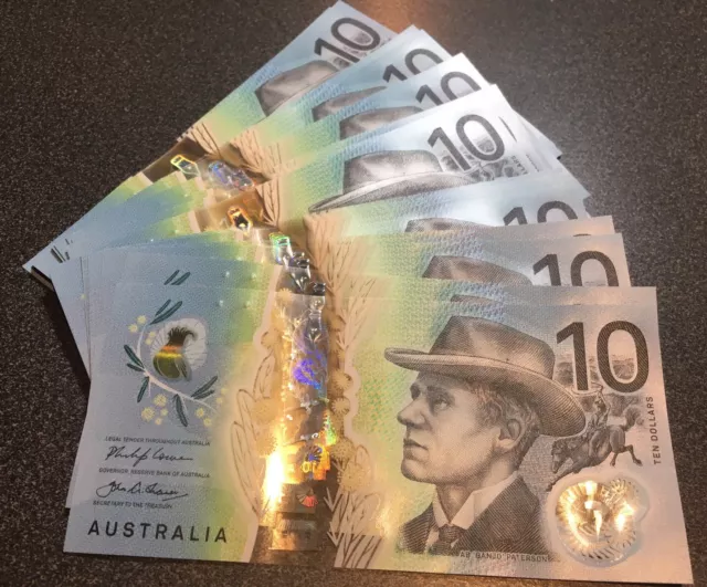 AUSTRALIAN Latest $10 ten Dollar 2017 new UNC Banknotes. Very Early AF Prefix🌟