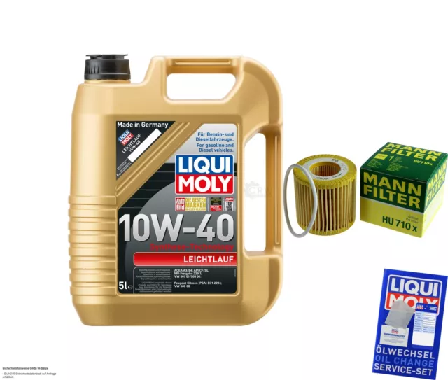 KIT INSPECCIÓN FILTRO LIQUI MOLY ACEITE 5L 10W-40 para Roomster 5J 1.2