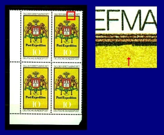 948 I ** (Tag der Briefmarke 1977) Eckrand-Viererblock
