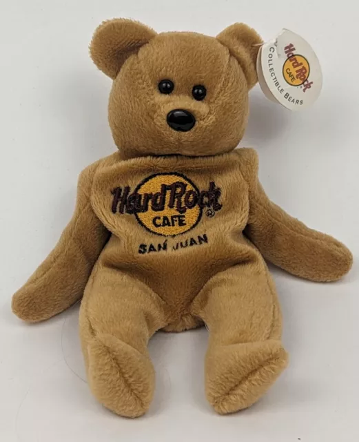 Hard Rock Cafe San Juan Teddy Bear Isaac Beara beanbag 8" plush w/Tag