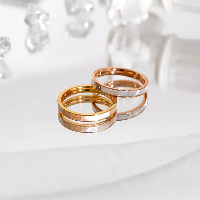 Ring aus Edelstahl mit Perlmutt Farbwahl: Rosegold, Gold - Damen