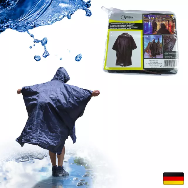 Poncho Regenponcho mit Kapuze Regencape Regenschutz Fahrrad Wandern Festival