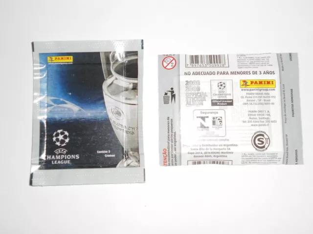 BUSTINA SIGILLATA ALBUM FIGURINE PANINI CHAMPIONS LEAGUE 2008 09 VERSIONE rara