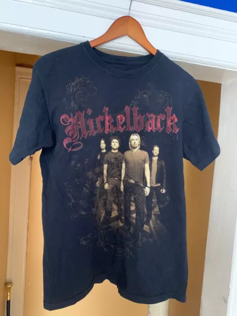 Nickelback T Shirt 2010 Concert Tour Sz SMALL Black Short Sleeve Graphic Cotton