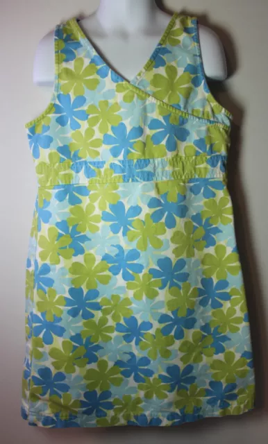 LL Bean Girls 6X-7 Sleeveless SPRING SUMMER Cotton Floral Dress