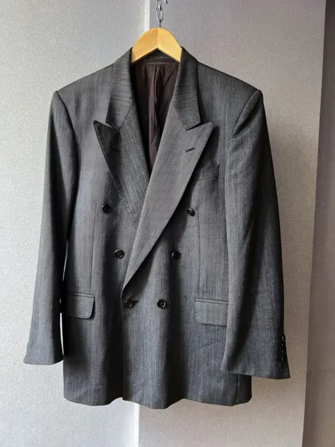 Vintage Mens YVES SAINT LAURENT Blazer Double Breasted Coat YSL Size48R