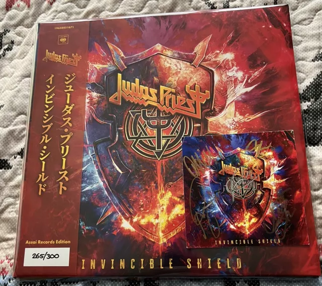 Judas Priest Invincible Shield Vinyl 2LP Obi Edition Red Colour + Signed Card