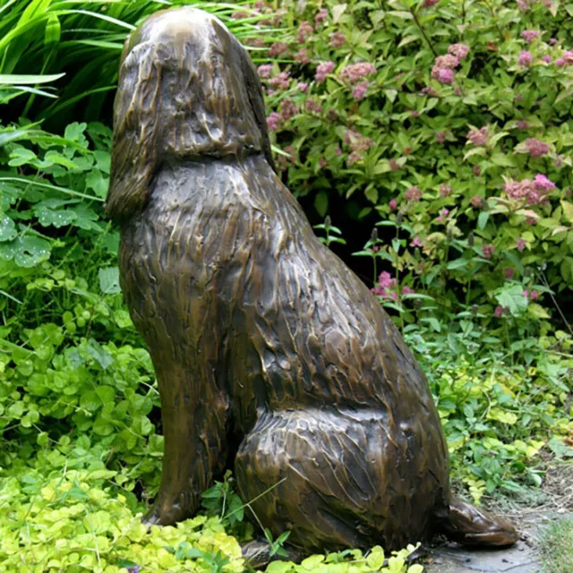 Springer Spaniel Statue Garden Decor,Animal Dog Sculpture Yard Lawn Figurine ⭐ 3