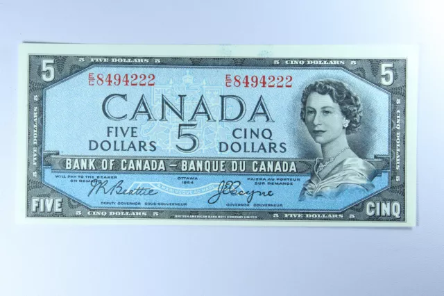 Canada 1954 $5 "Devils Face" Bank Note Beattie Coyne BC-31B UNC