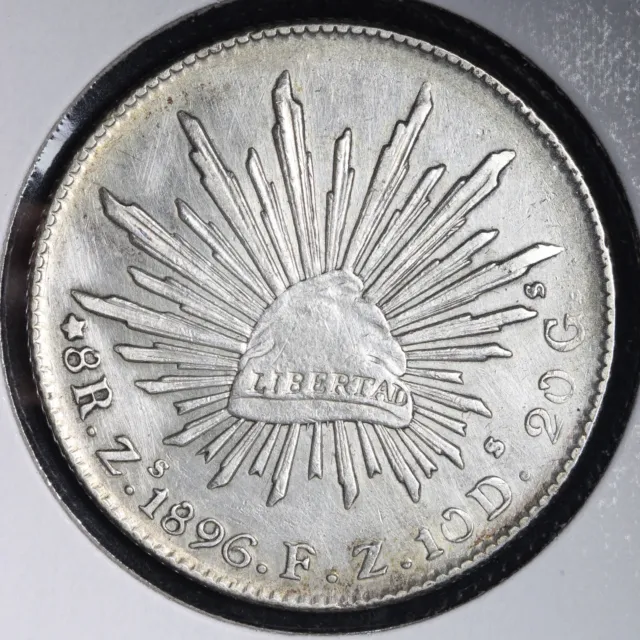 1896 ZS FZ Republic of Mexico Silver 8 Reales CHOICE XF+ 782