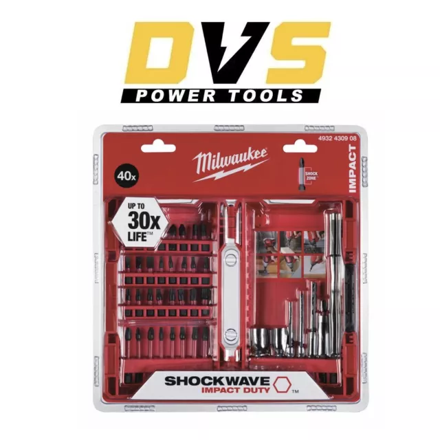 Milwaukee Genuine Shockwave Impact Bit Set 40 Piece 4932430908