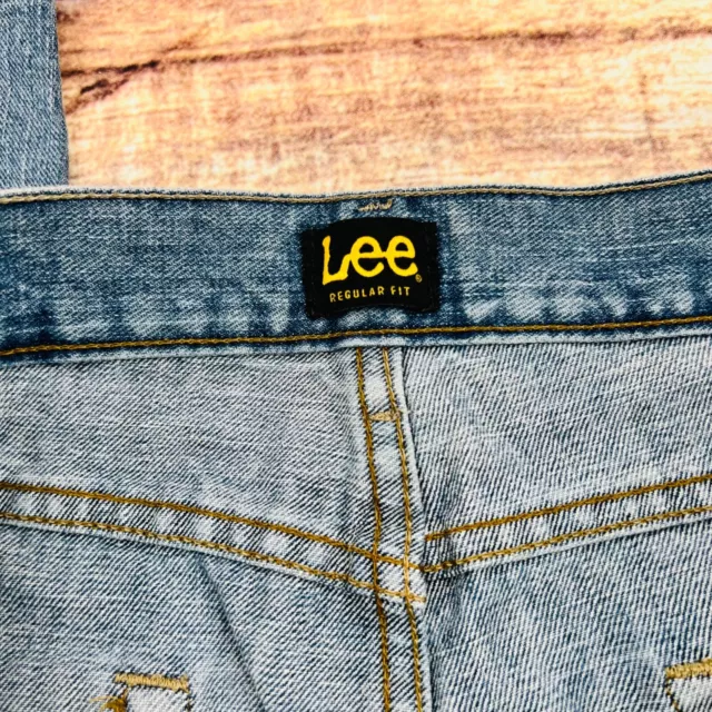 LEE REGULAR FIT Straight Leg Jeans Men's Size 36x34 Blue Wash 100% ...