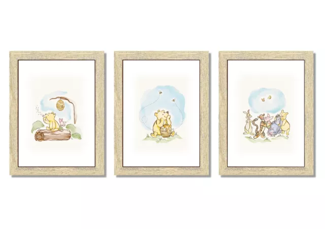 Winnie the Pooh Nursery Wall Art Prints Newborn Baby Christening A4 Unframed