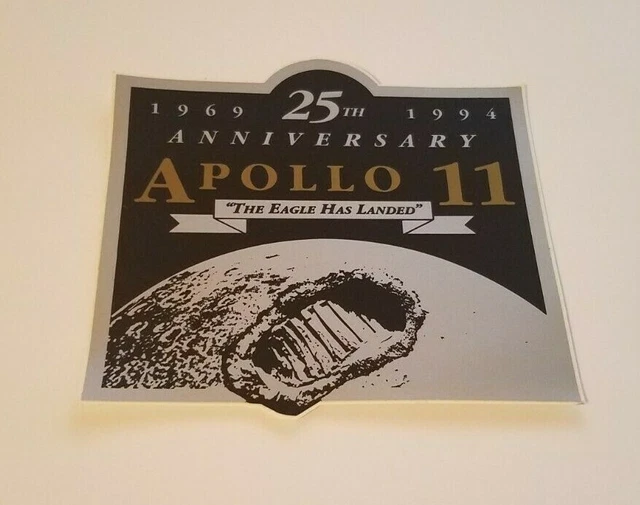 Apollo 11: 1994 25th Anniversary NASA Vintage Sticker!  4 1/4" by  3 15/16"