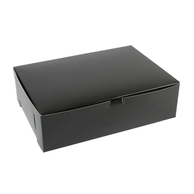 S. Walter Packaging 14104B-960 Black 14 x 10 x 4 Bakery Box - 100 / CS