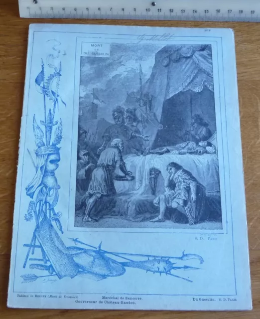 Ancien Protège-cahier Couverture "MORT DE DU GUESCLIN"