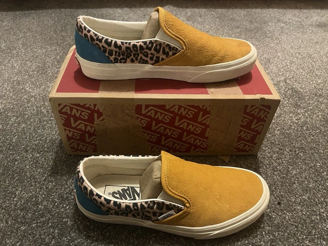 VANS CLASSIC SLIP On Sunflower Leopard Blue Trainers Size 5 UK With Box 33.67 PicClick UK