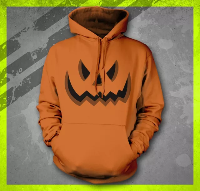 Pumpkin Face Halloween Costume Funny Scary Spirit Jack-O-Lantern Hoodie Hoody