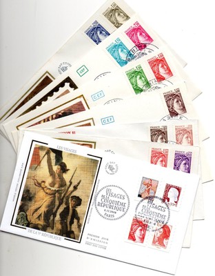 Lot De 7 Enveloppes Premier Jour Sabine