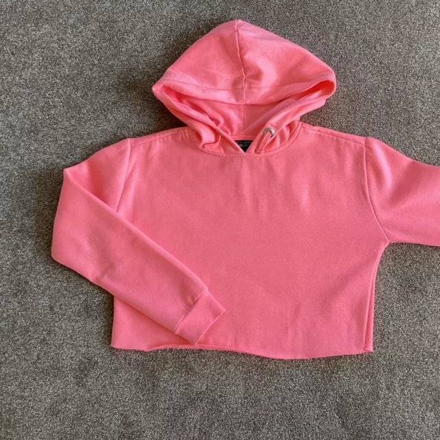 New Look 915 Generation Neon Pink Hoodie Cropped Hoody Age 12-13