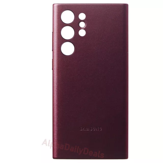 Genuine Samsung Galaxy S22 Ultra Leather Cover Case Burgundy Red