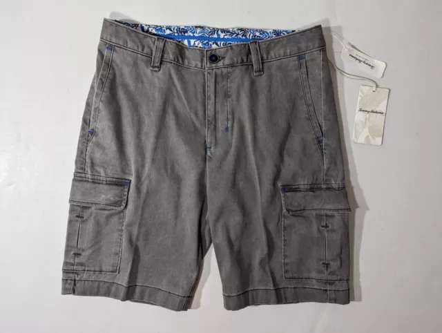 NEW Size 30 Mens Tommy Bahama Coastal Key Cargo Shorts Cotton Cave Gray-ST889864