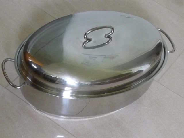 Schulte Ufer Bräter Edelstahl INOX 18/10 mit Deckel 8 Liter
